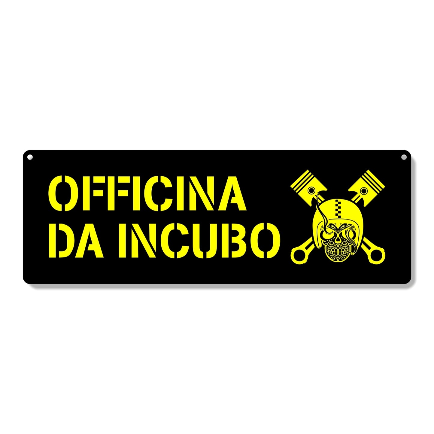 Targa in plexiglass "OFFICINA DA INCUBO", vari colori