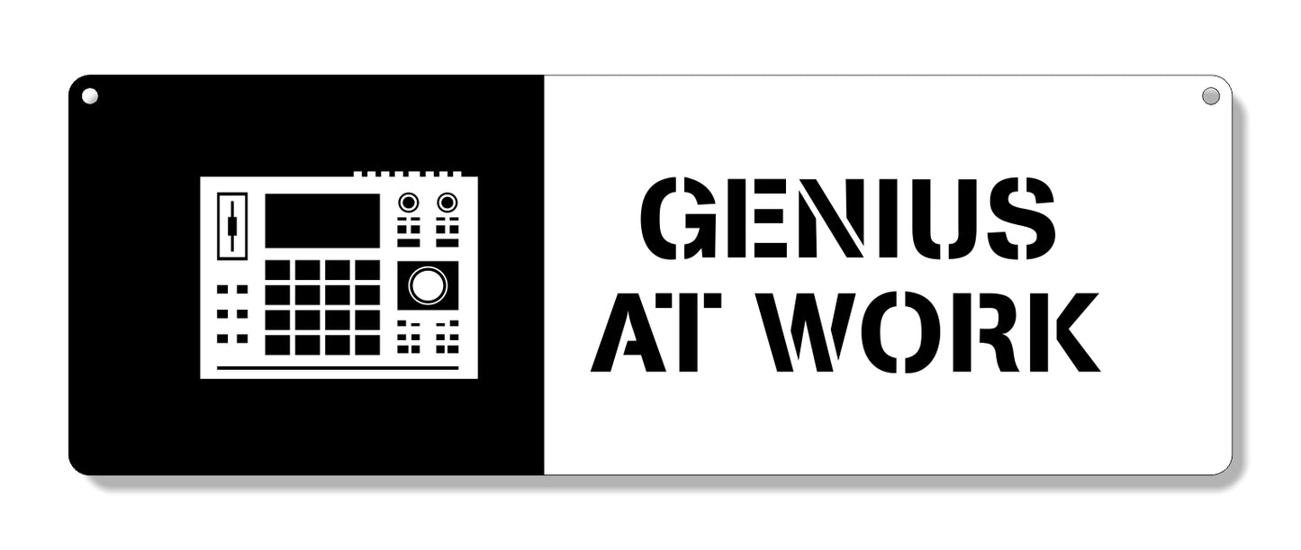 Targa in plexiglass "GENIUS AT WORK", vari colori
