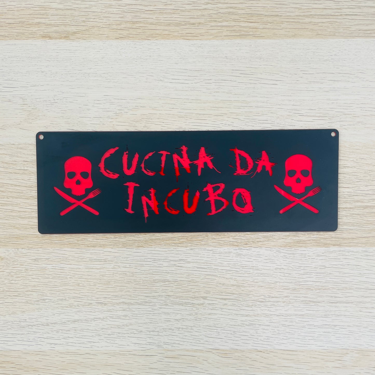 Targa in plexiglass "CUCINA DA INCUBO", vari colori