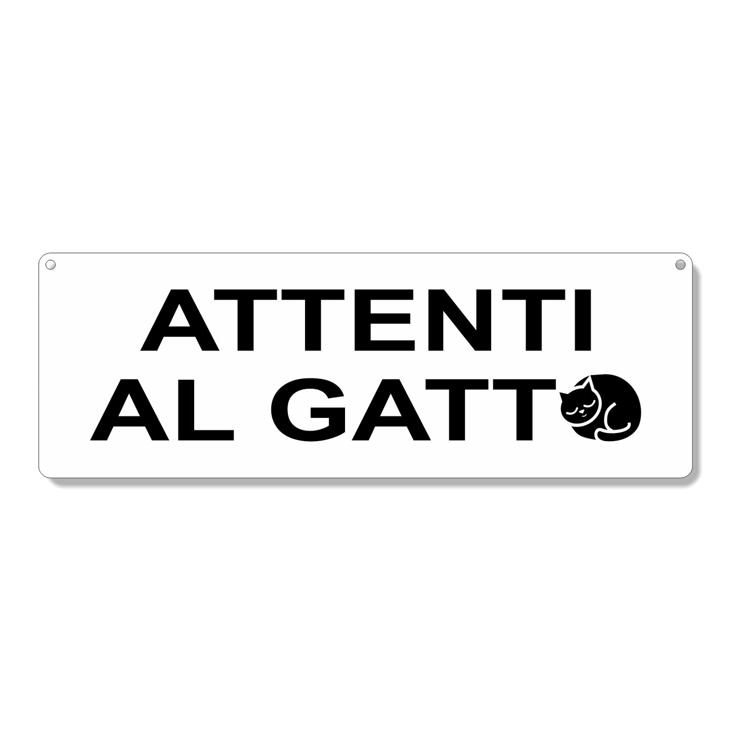 Targa in plexiglass "ATTENTI AL GATTO"