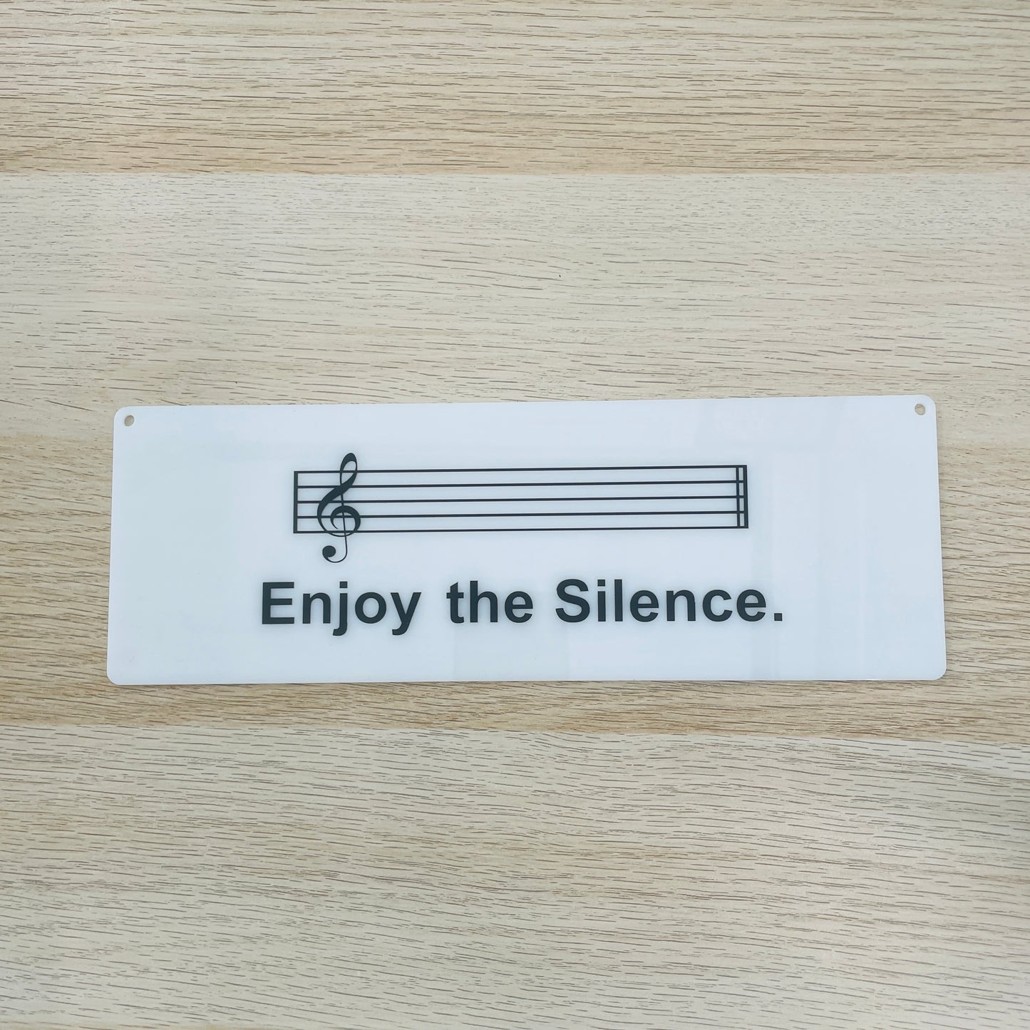 Targa in plexiglass "enjoy the silence", vari colori