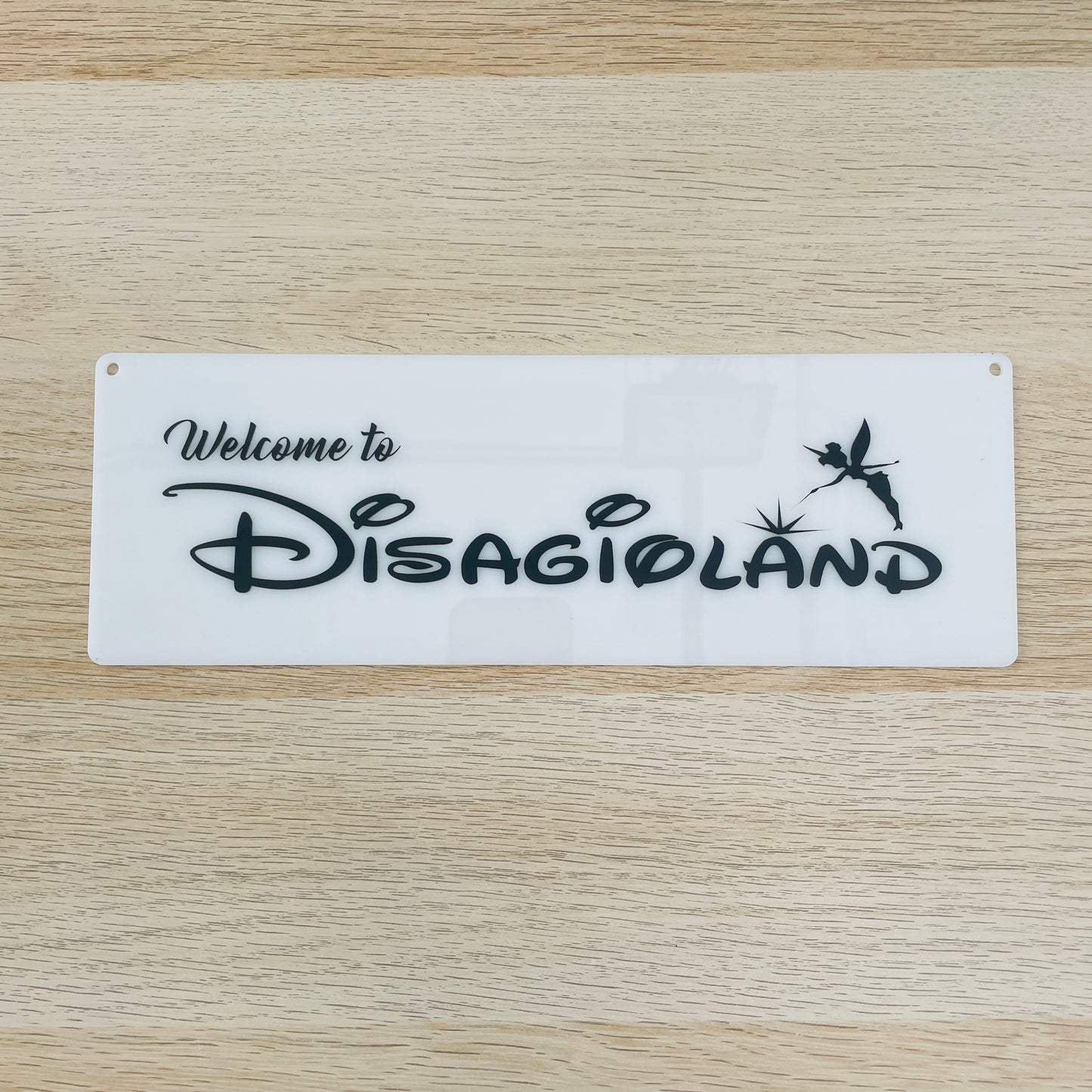Targa in plexiglass "Disagioland", vari colori