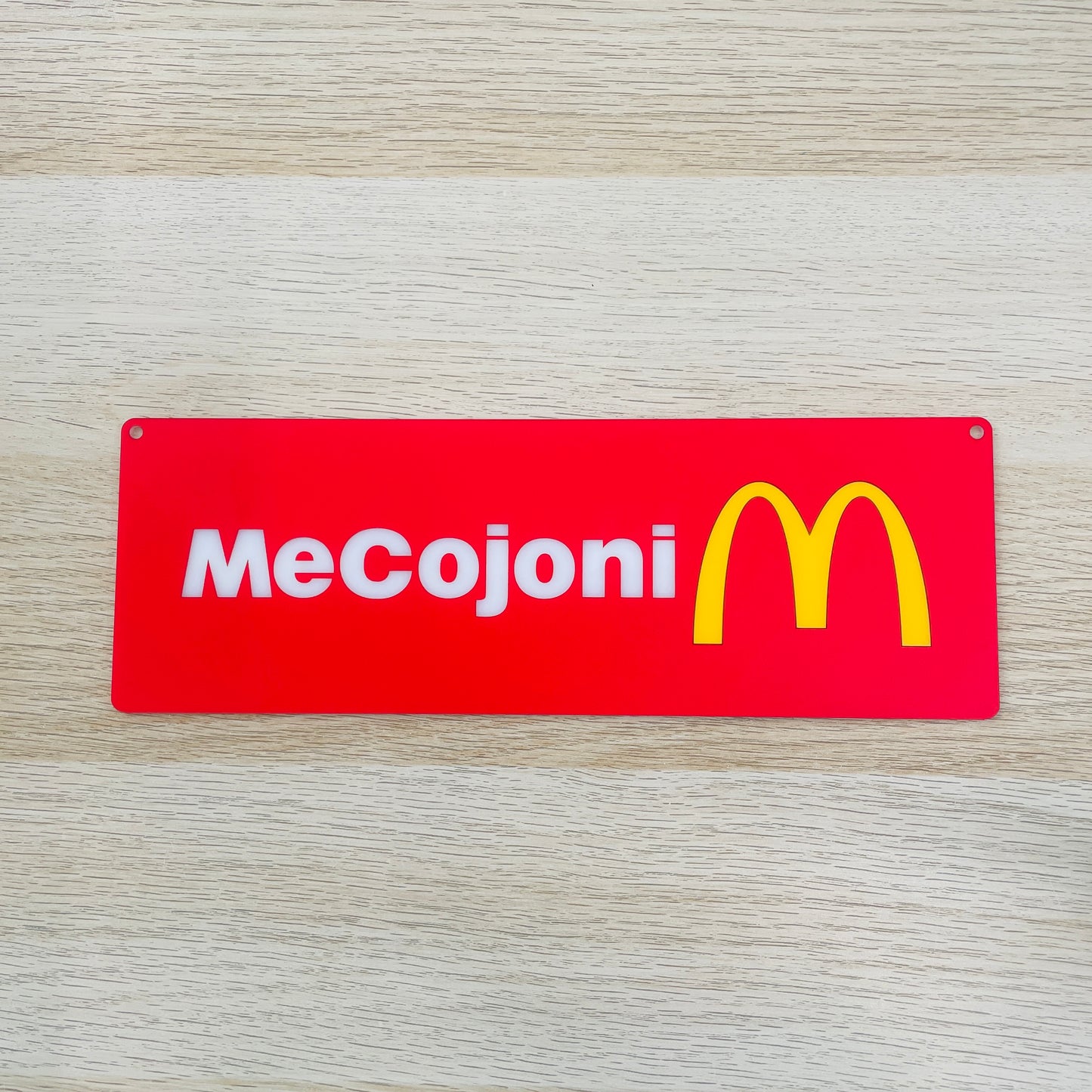 Targa in plexiglass "Mecojoni"