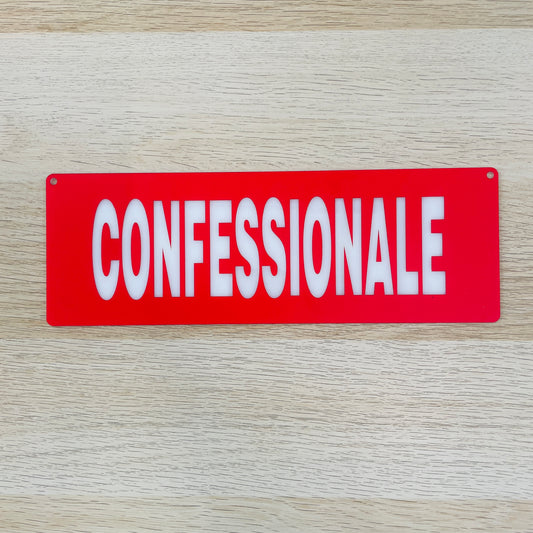 Targa in plexiglass “CONFESSIONALE"