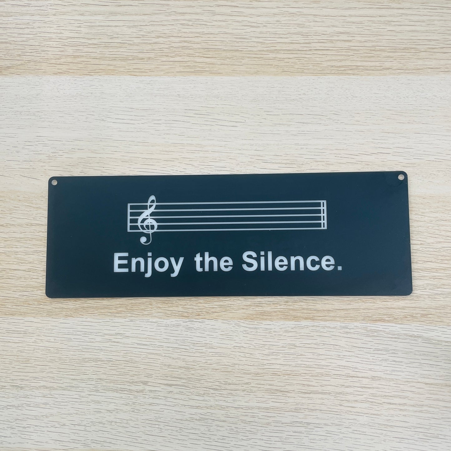 Targa in plexiglass "enjoy the silence", vari colori